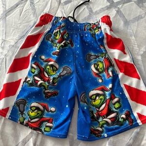 Lacrosse Unlimited “Laxmas grinch” shorts youth small